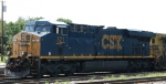 CSX 821 sits at the edge of town